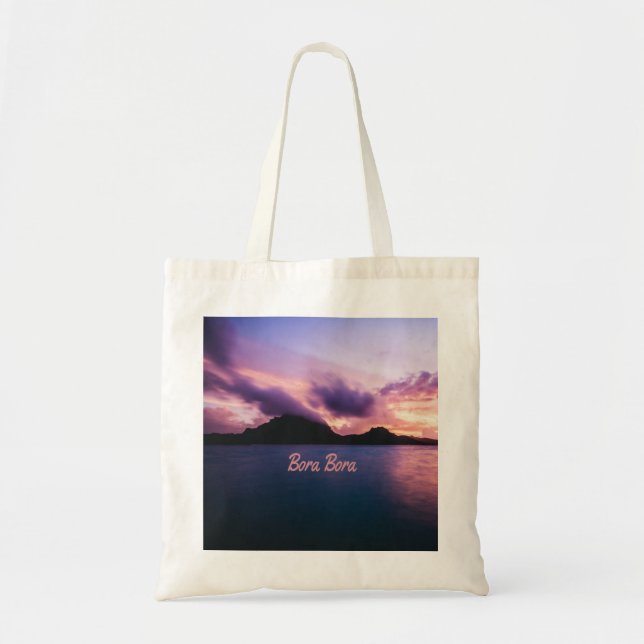 Bolso De Tela Playa de Bora Bora Suset Island (Frente)