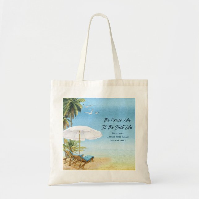 Bolso De Tela Playa de las Islas Cruise Bahamas  (Frente)
