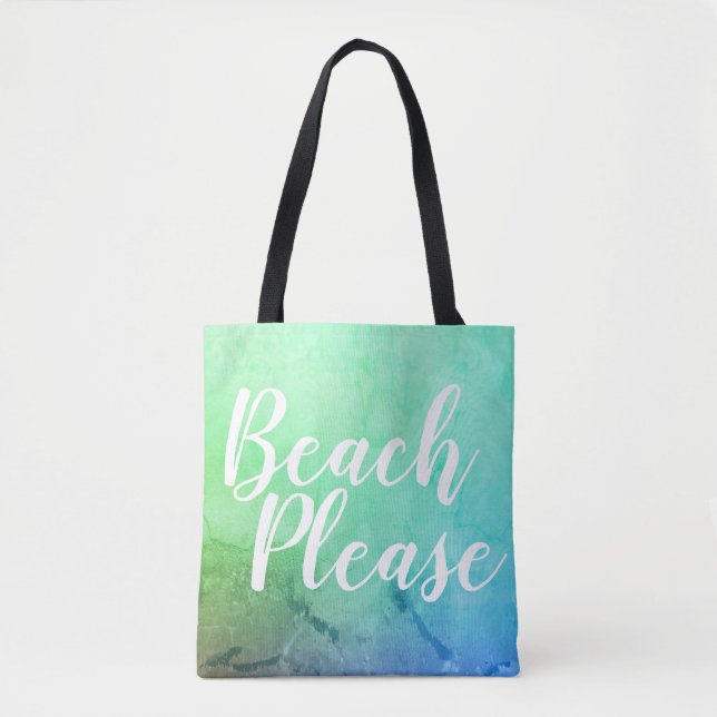 Bolso De Tela Playa de Ombre Azul Verde azulada (Anverso)