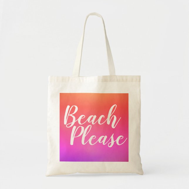 Bolso De Tela Playa De Ombre Rosa Caliente Por Naranja (Frente)