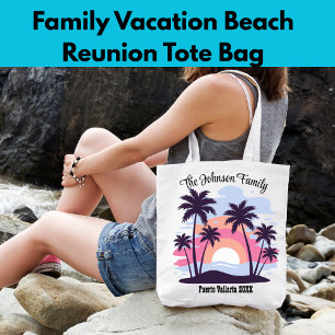 Bolso De Tela Playa de Reunión de Vacaciones Familiares Cute Pal