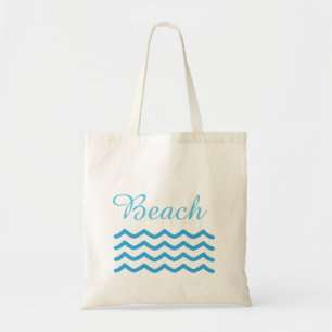 Bolso De Tela Playa de verano de las olas azules