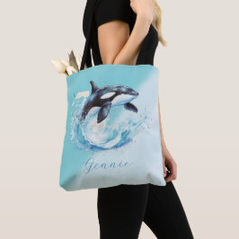 Bolso De Tela Playa del Océano Ocra azul y blanco Náutica