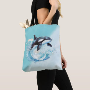 Bolso De Tela Playa del Océano Ocra azul y blanco Náutica
