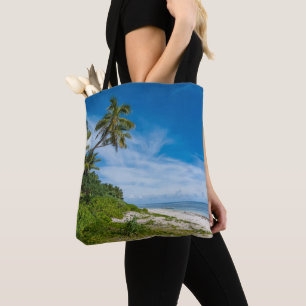 Bolso De Tela Playa Kolovai bordeada de palmeras