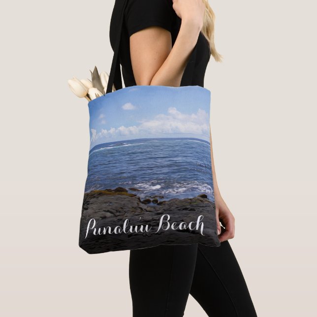 Bolso De Tela Playa negra Hawaii de la arena de Punaluu (Detalle)