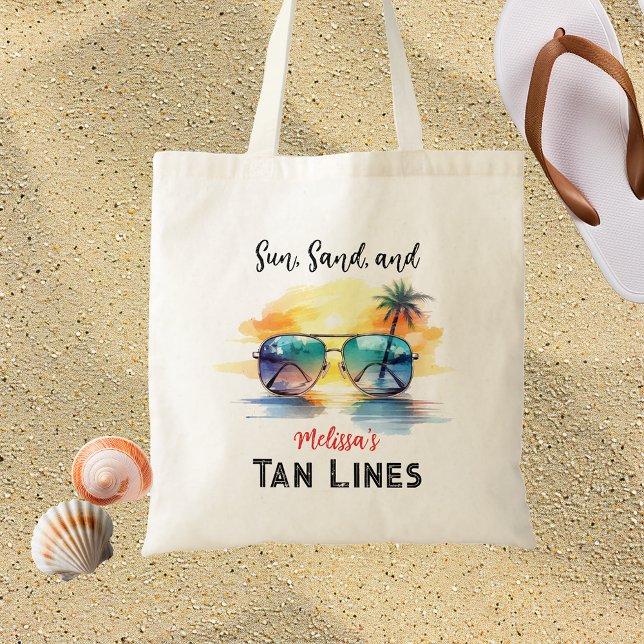 Bolso De Tela Playa personalizada de Sun, Sand y Tan Lines (Subido por el creador)