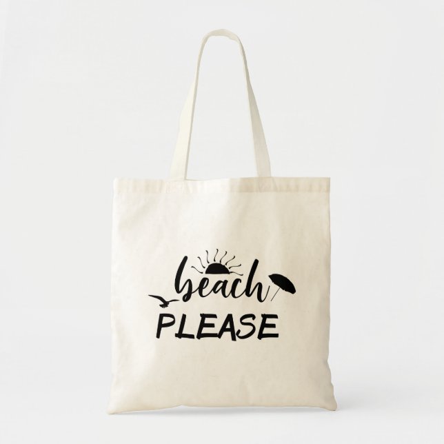 Bolso De Tela Playa Por favor divertido decir sol (Frente)