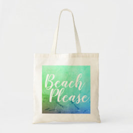 Bolso De Tela Playa Por Favor Verde azulada Aqua Ombre