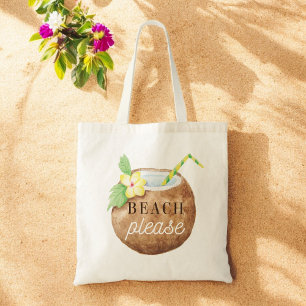 Bolso De Tela Playa Por Favor Viajar Vacaciones Tropicales