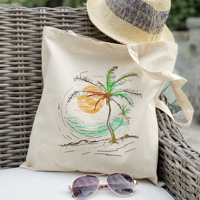 Bolso De Tela Playa Sun Sea Palm Tree (Subido por el creador)