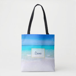 Bolso De Tela Playa tropical con mar de color turquesa personali