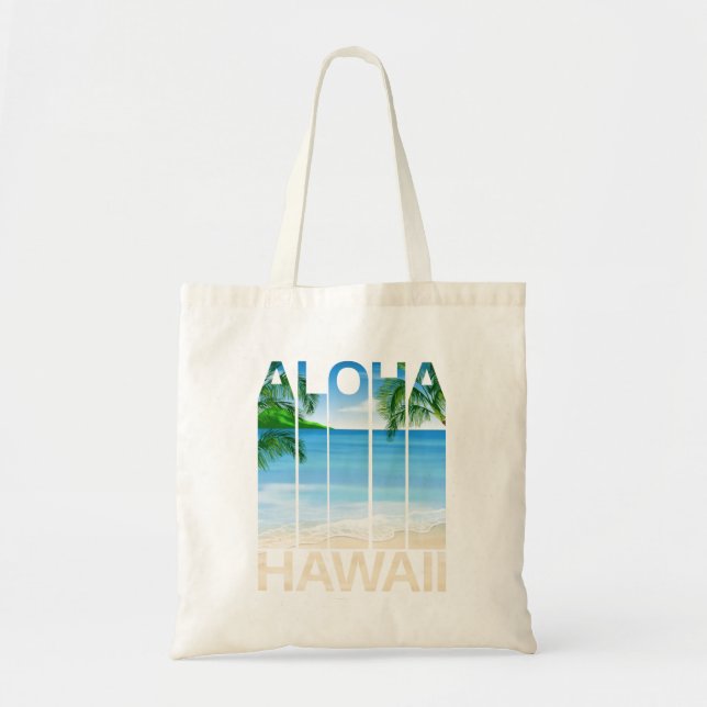 Bolso De Tela Playa Tropical de Aloha Hawaii (Frente)