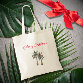Bolso De Tela Playa Tropical de Cerezos de Navidad Palm Trees