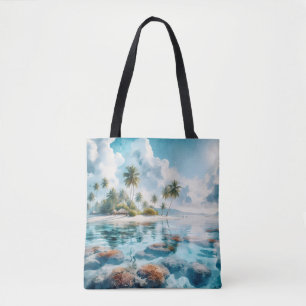 Bolso De Tela Playa tropical Maldivas destino boda moderno