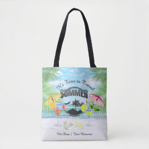 Bolso De Tela Playa tropical, vacaciones de verano   Personaliza