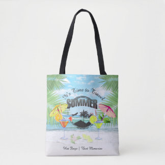 Bolso De Tela Playa tropical, vacaciones de verano | Personaliza