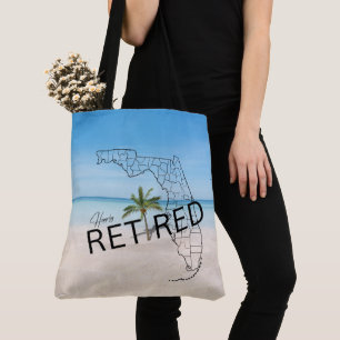 Bolso De Tela Playa Tropical y Palmera de Florida, felizmente re