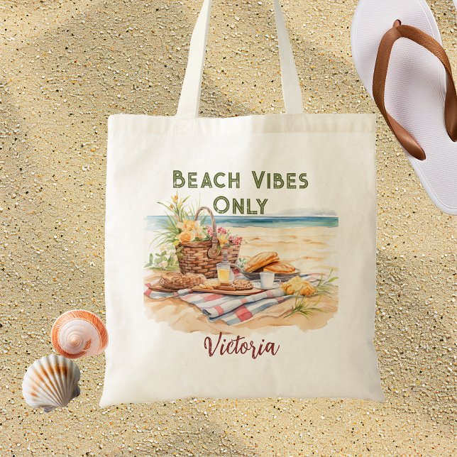 Bolso De Tela Playa Únicamente Con Vigas De Playa Personalizada (Subido por el creador)