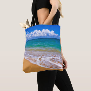 Bolso De Tela Playa vacía y aguas azules