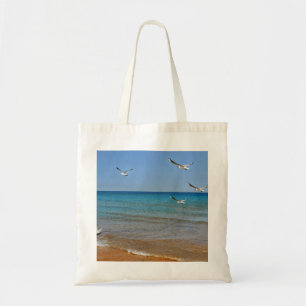 Bolso De Tela Playa y gaviotas