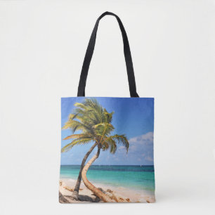 Bolso De Tela Playa y palmera tropicales