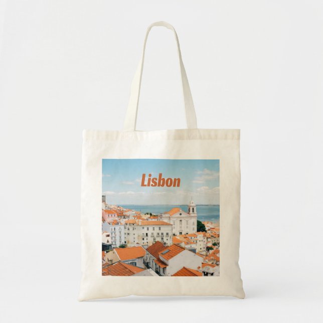 Bolso De Tela Playas atlánticas de Lisboa Portugal Rostro (Frente)