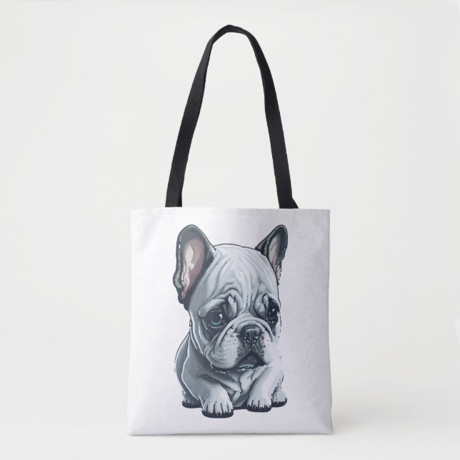 Bolso De Tela Playas de bulldog francés (Anverso)