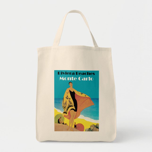 Bolso De Tela Playas Riviera ~ Monte Carlo (Frente)