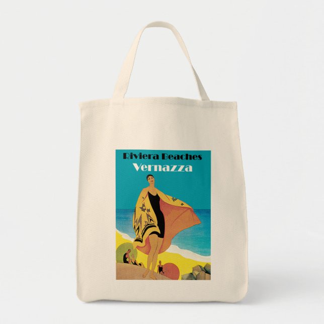 Bolso De Tela Playas Riviera ~ Vernazza (Frente)