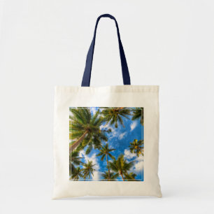 Bolso De Tela Playas tropicales   Palmeras en cielo azul