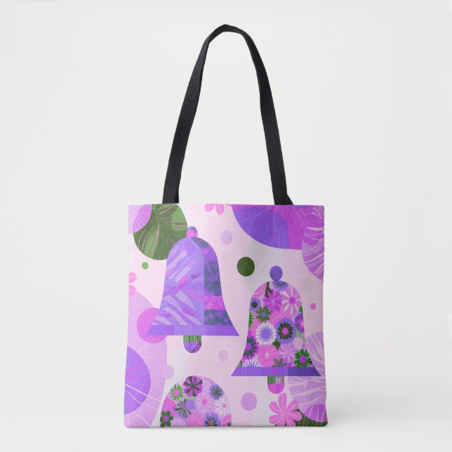 Bolso De Tela Playful Abstract Floral Circles Tote Bag (Anverso)