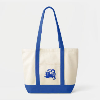 Bolso De Tela Playful Blue Cat Canvas Tote Bag – CozyBun