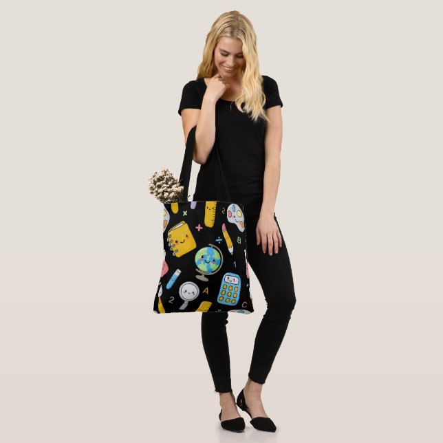 Bolso De Tela Playful Learning – Cute Education Seamless Pattern (Puesto)