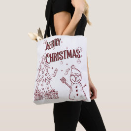 Bolso De Tela Playful Merry Christmas