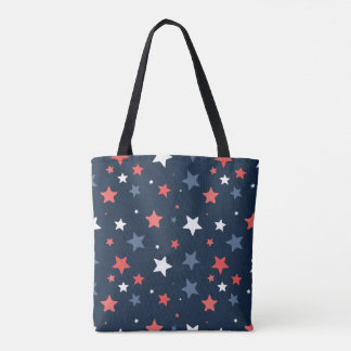 Bolso De Tela Playful Red White Blue Star Tote Bag