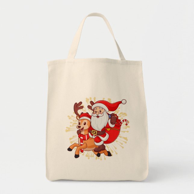 Bolso De Tela **"Playful Santa Claus Design – Fun and Festive Ch (Frente)
