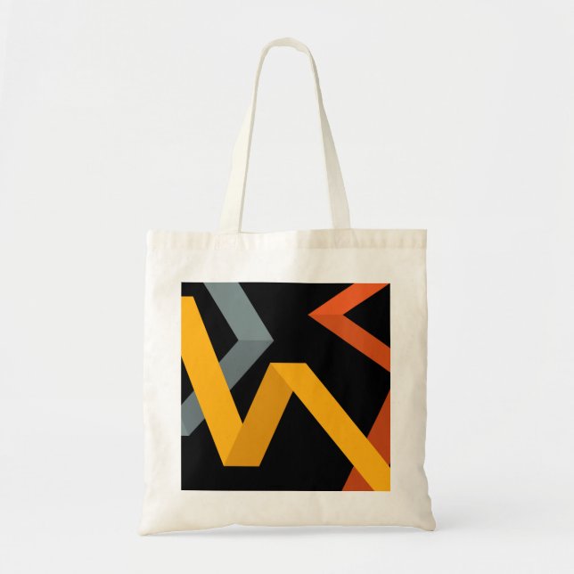 Bolso De Tela PLayful, vibrante, moderno, urbano de formas gráfi (Frente)