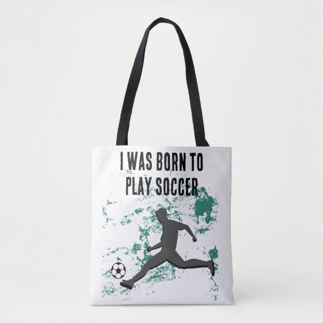 Bolso De Tela Playing soccer graphic black (Anverso)