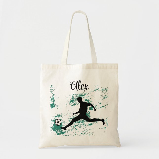 Bolso De Tela Playing soccer graphic black (Frente)