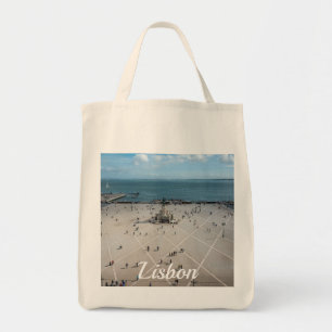 Bolso De Tela Plaza de Comercio desde arriba en Lisboa, Portugal