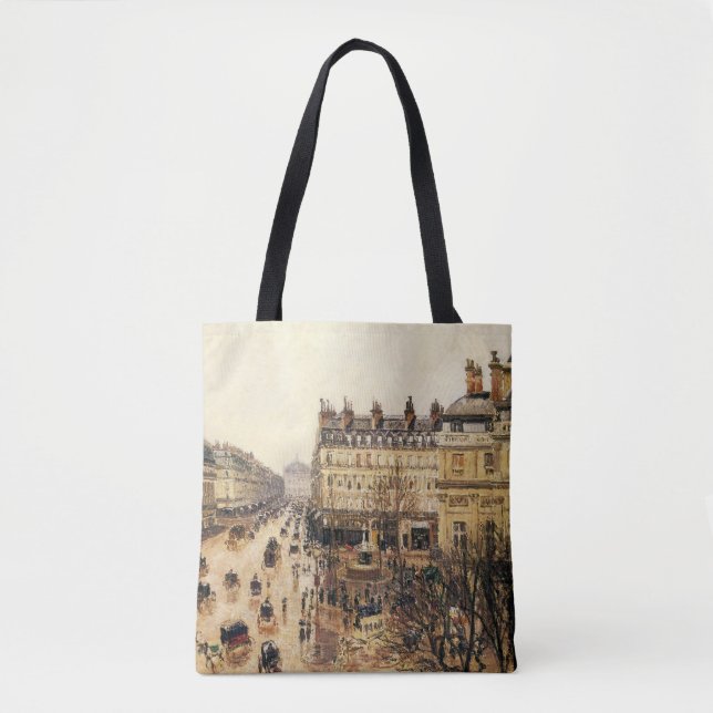 Bolso De Tela Plaza del Teatro Francais, París Lluvia por Pissar (Anverso)