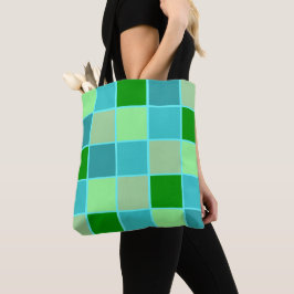 Bolso De Tela Plazas azul y verde playa