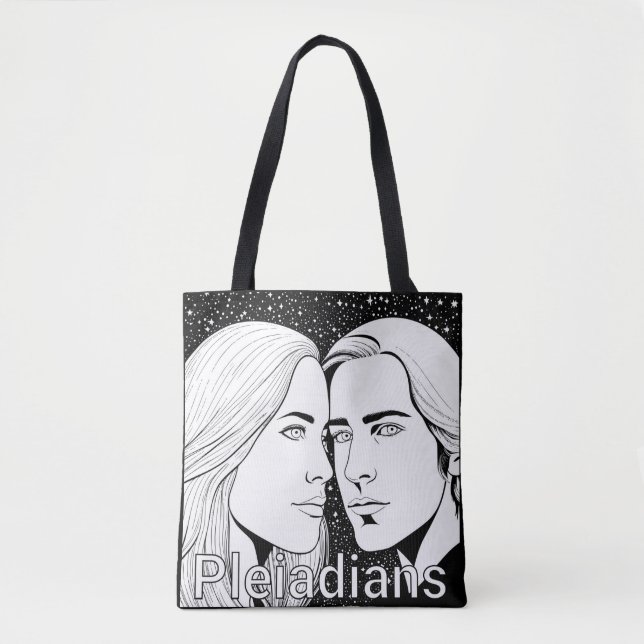 Bolso De Tela Pleiadians Tall Extraterrestres Hembra y Hombres (Anverso)