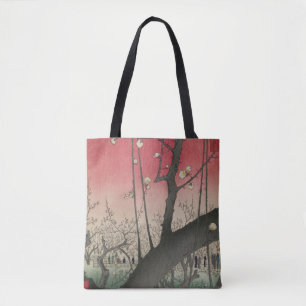 Bolso De Tela Plum Estate Japonés Edo Woodblock Plum