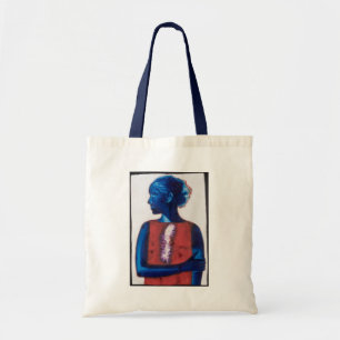 Bolso De Tela Pluma blanca