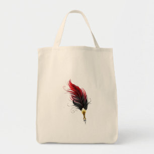 Bolso De Tela Pluma de plumas rojas con nido de oro