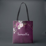 Bolso De Tela Pluma morada Rubor Pink Floral Bridesmaid regalo T<br><div class="desc">El elegante y moderno tote floral de verano de dama de honor alberga un ramo de rosas acuáticos en tonos de ciruela morada, rosa polvoriento, salvia con hojas botánicas verdes y eucalipto. Encontrará más diseños y variaciones de mi tienda "blissweddingpaperie". Y no dudes en ponerte en contacto conmigo para seguir...</div>