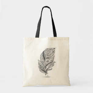 Bolso De Tela Pluma tribal inspirada