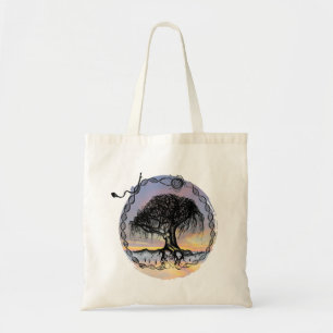 Bolso De Tela Pluma y tinta para la puesta de sol